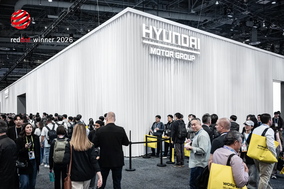 Stand de Hyundai Motor Group en CES 2026, ganador Red Dot