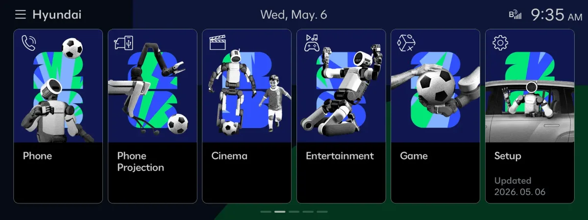 Hyundai Motor lleva el espíritu de la FIFA World Cup 2026™ a los asientos del conductor con un nuevo tema de pantalla